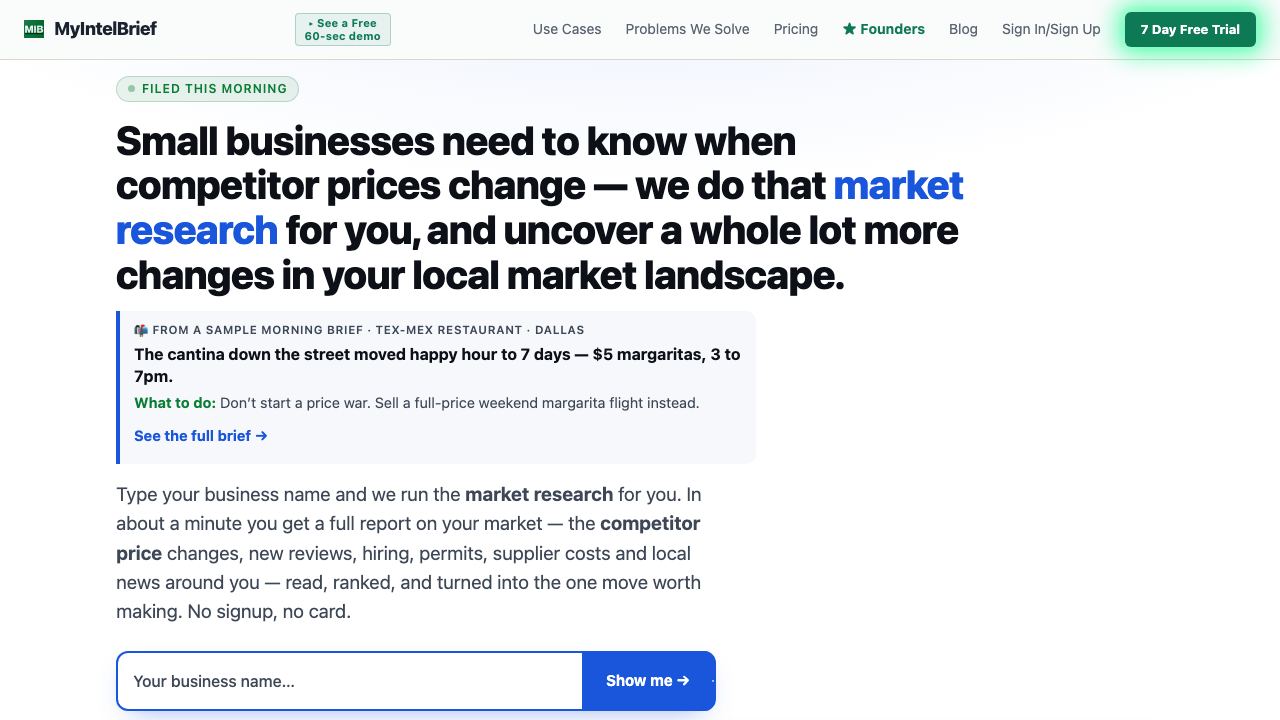 MyIntelBrief website screenshot
