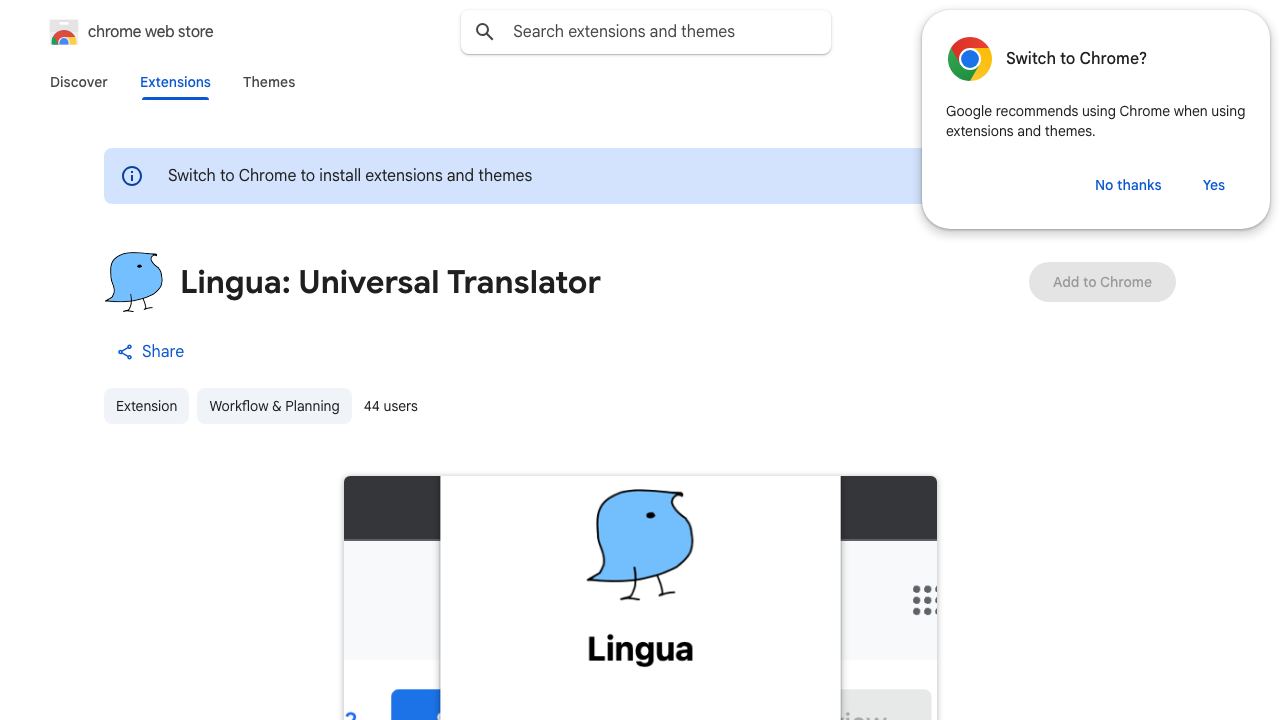 Lingua: Universal Translator 网站截图