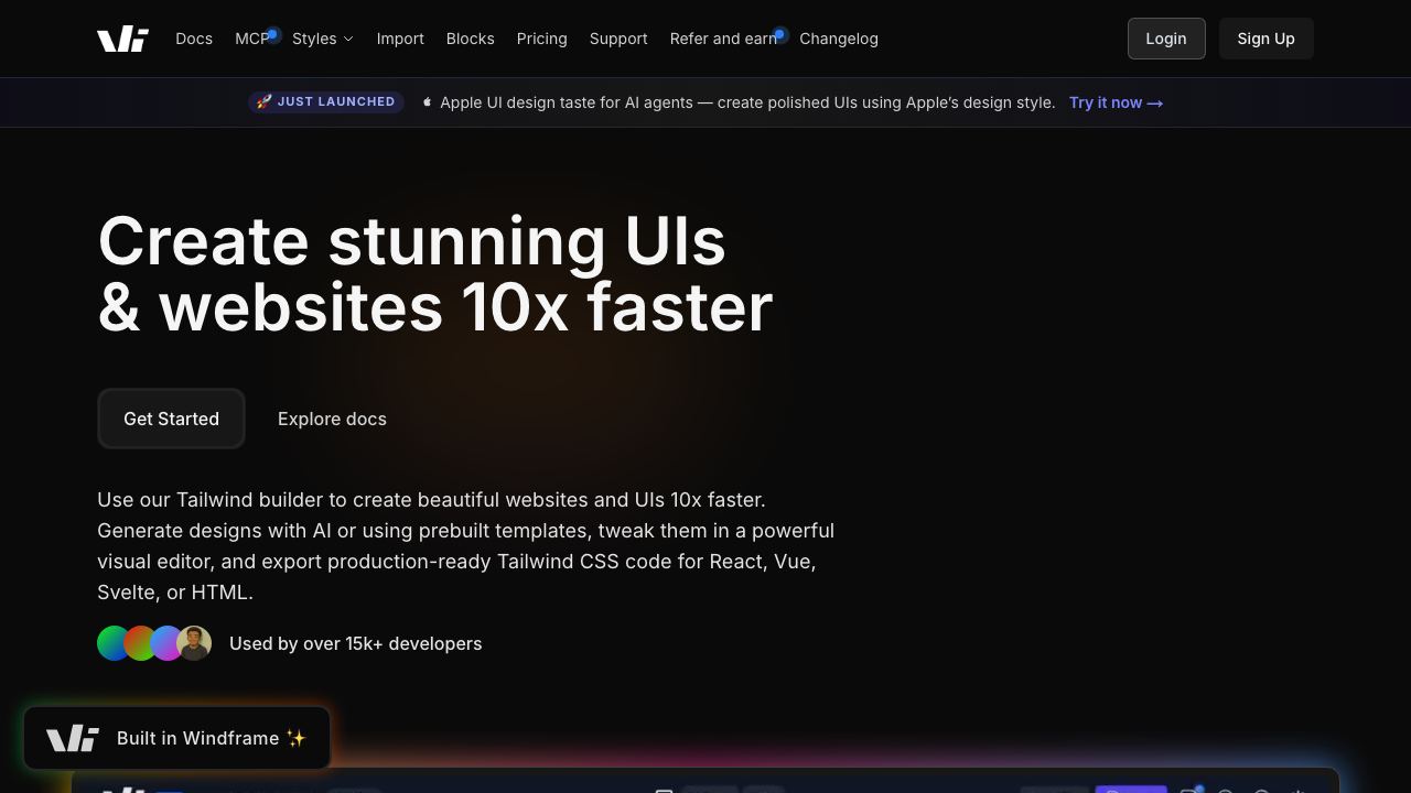 Windframe 网站截图