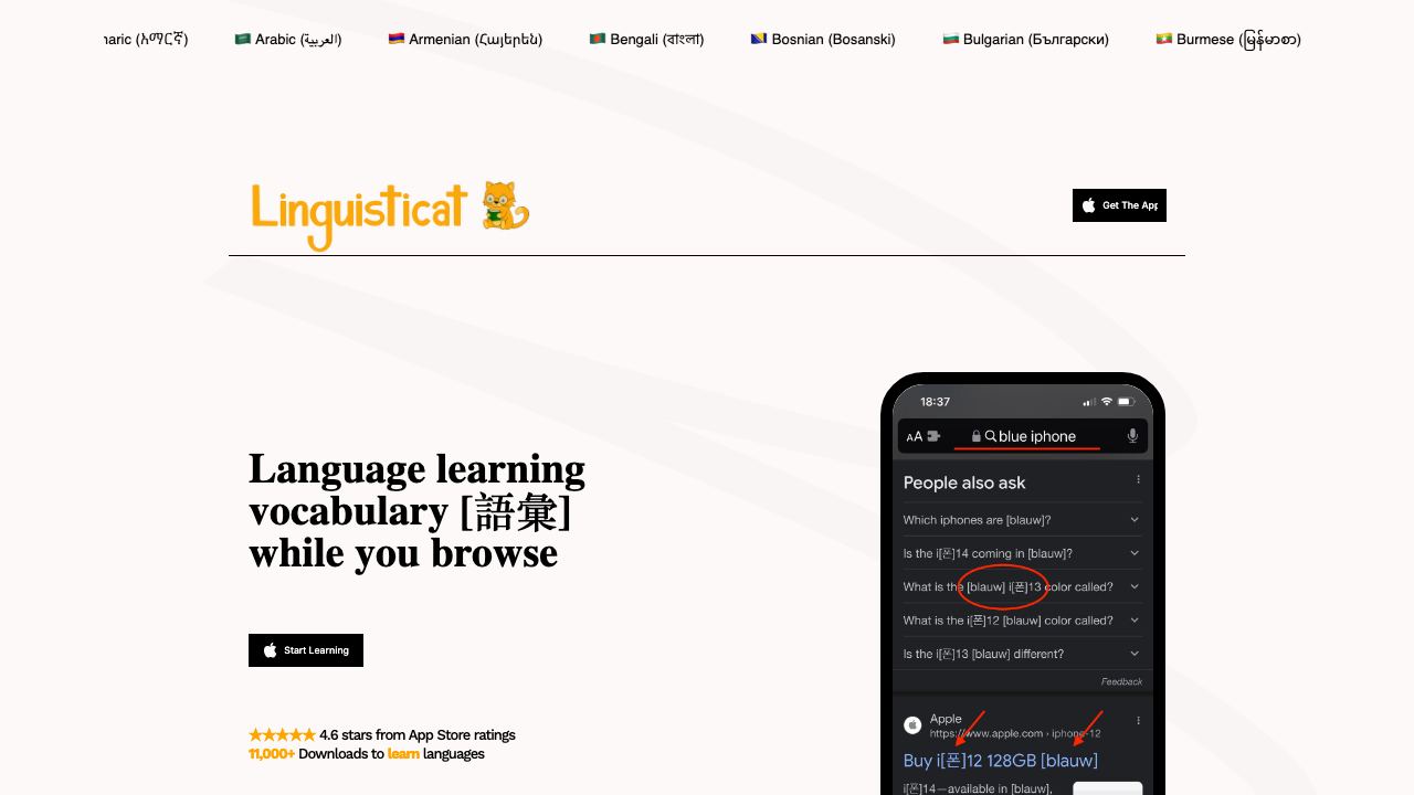Linguisticat 网站截图