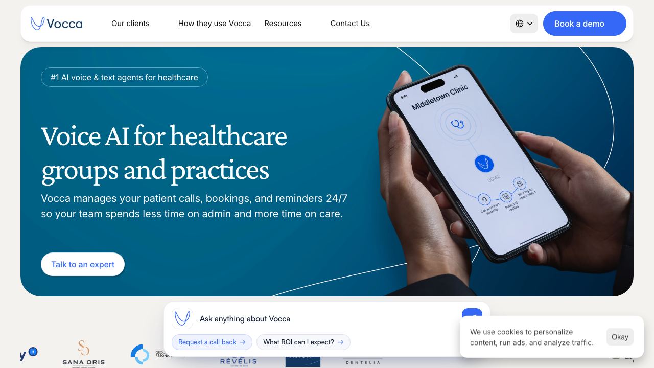 Vocca website screenshot