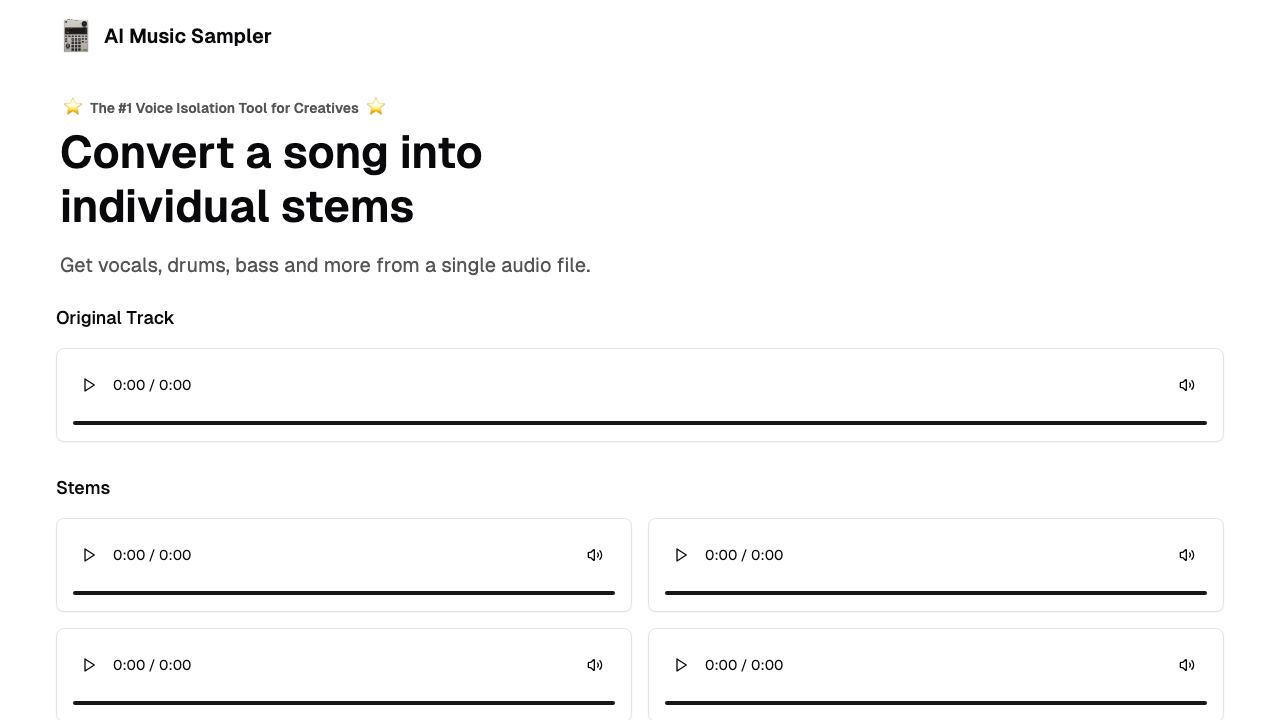 AI Music Sampler 网站截图