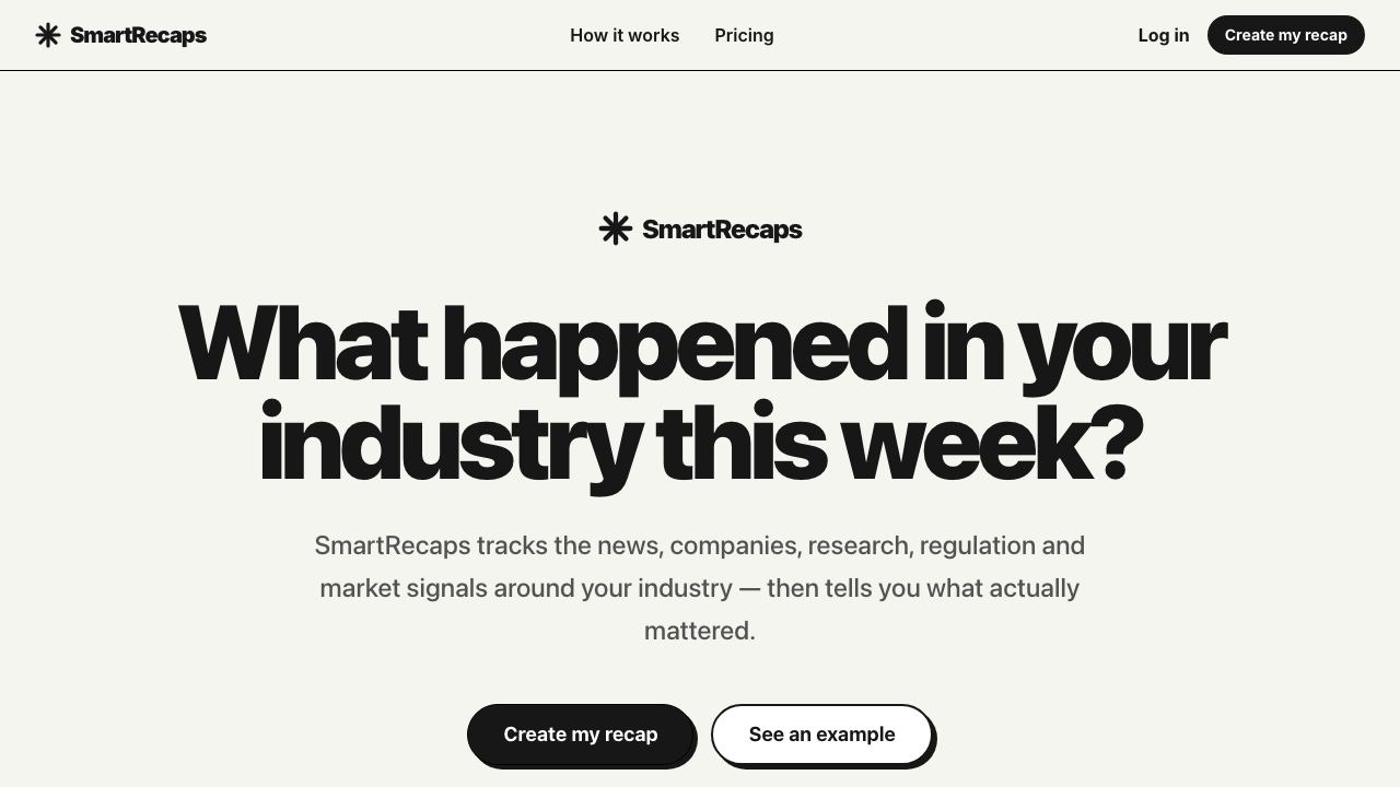 SmartRecaps website screenshot