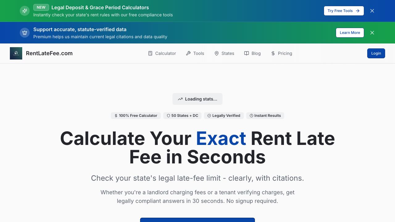 RentLateFee.com website screenshot