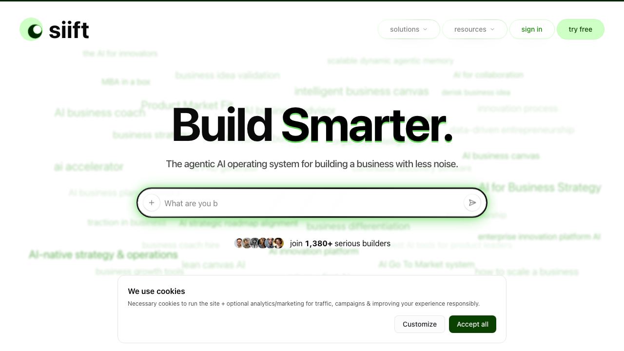 siift website screenshot