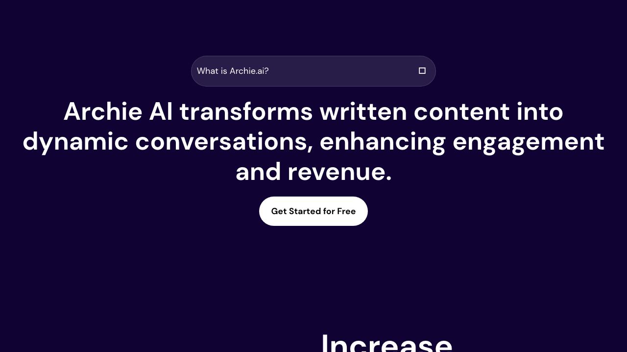 Archie AI 网站截图