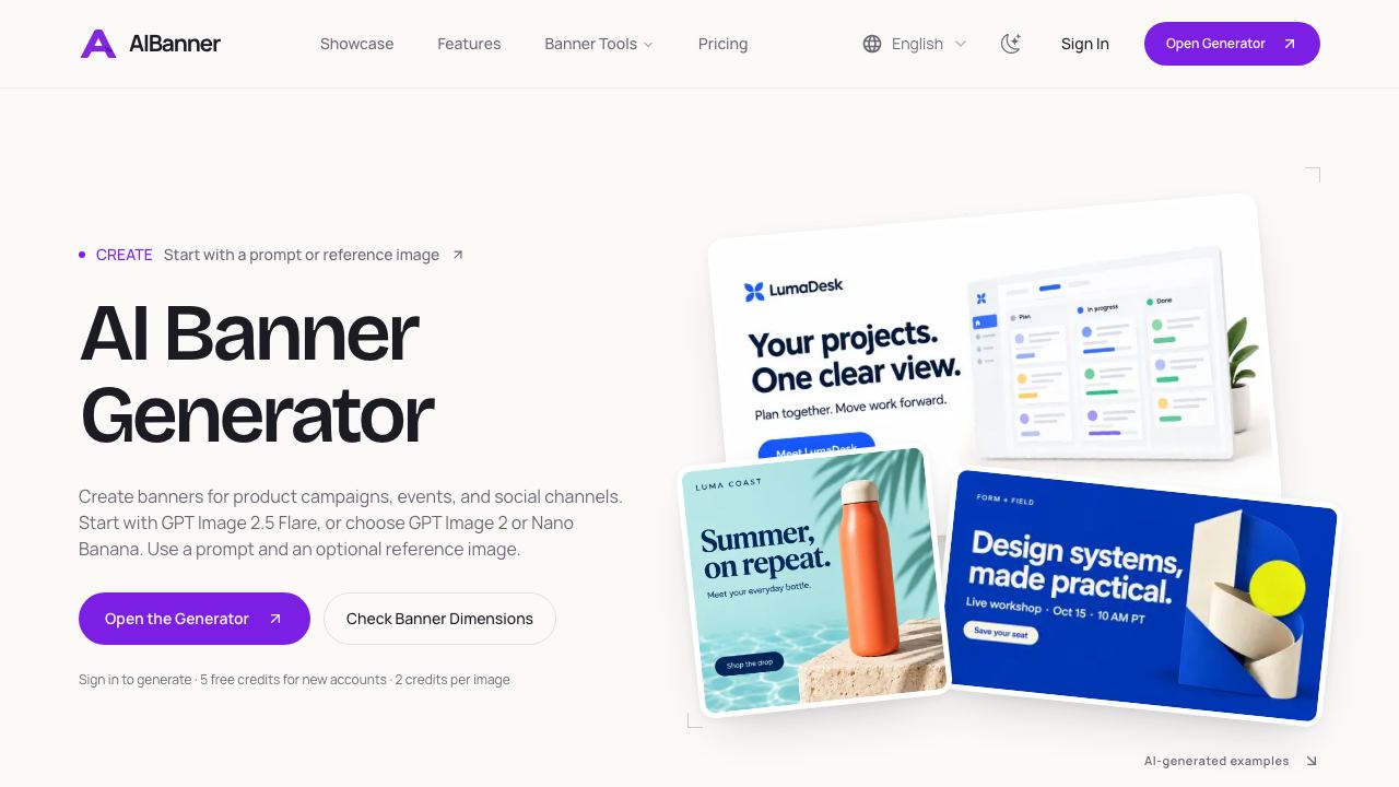 AI Banner Generator 网站截图