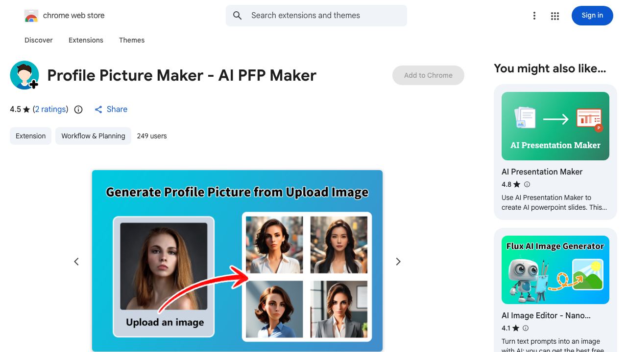 Profile Picture Maker - AI PFP Maker 网站截图