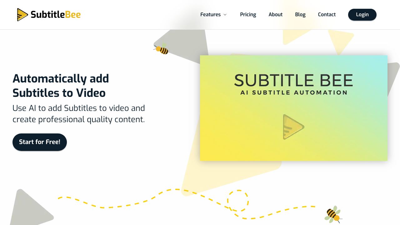 SubtitleBee website screenshot