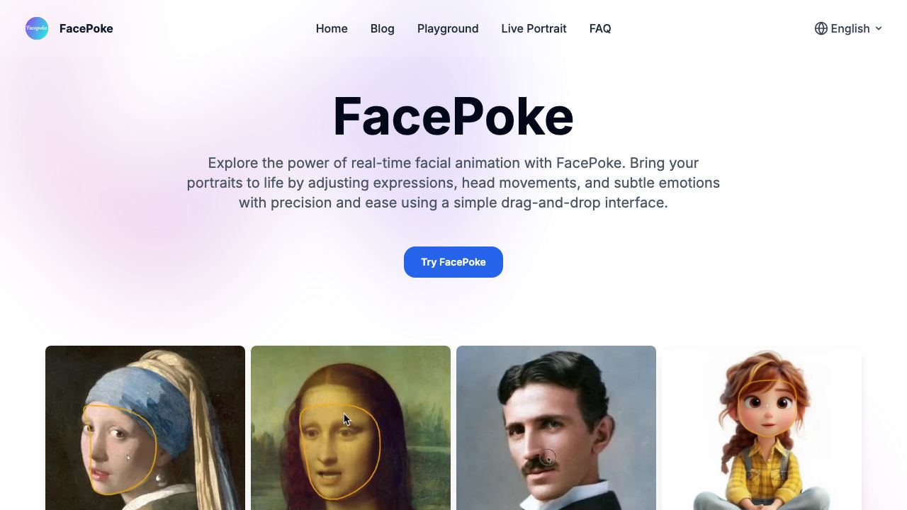 FacePoke website screenshot