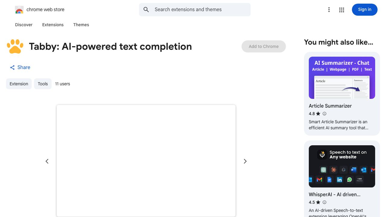 Tabby: AI-powered text completion 网站截图