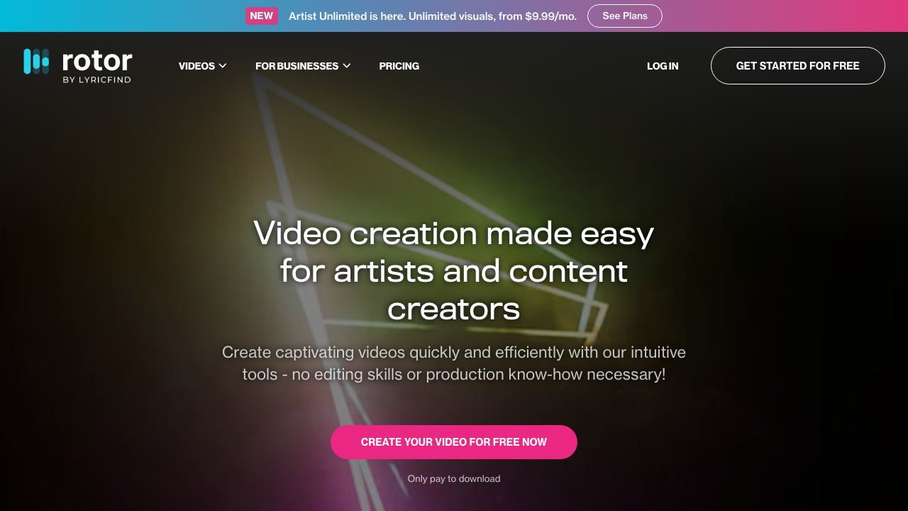 Rotor Videos website screenshot