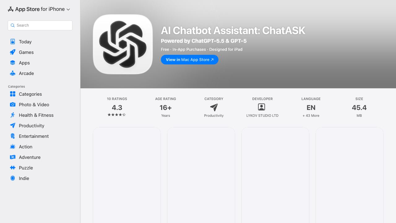 ChatASK: AI Chatbot Assistant 网站截图