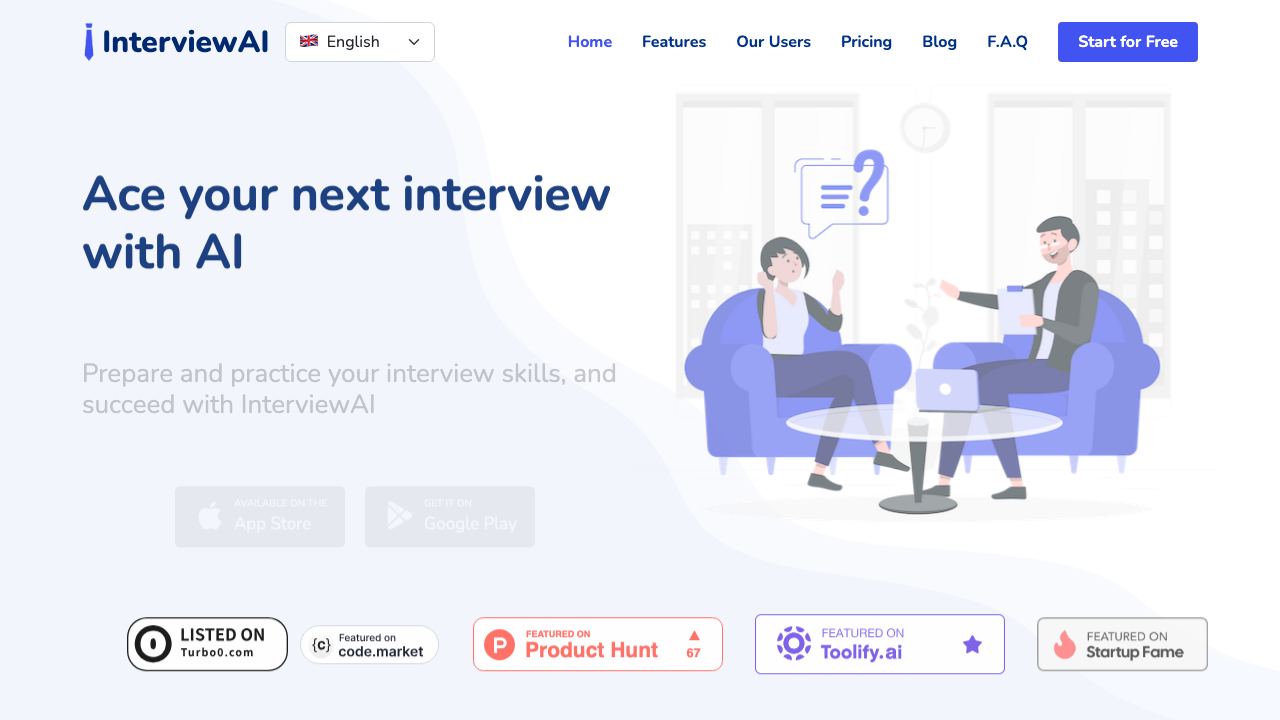 InterviewAI website screenshot