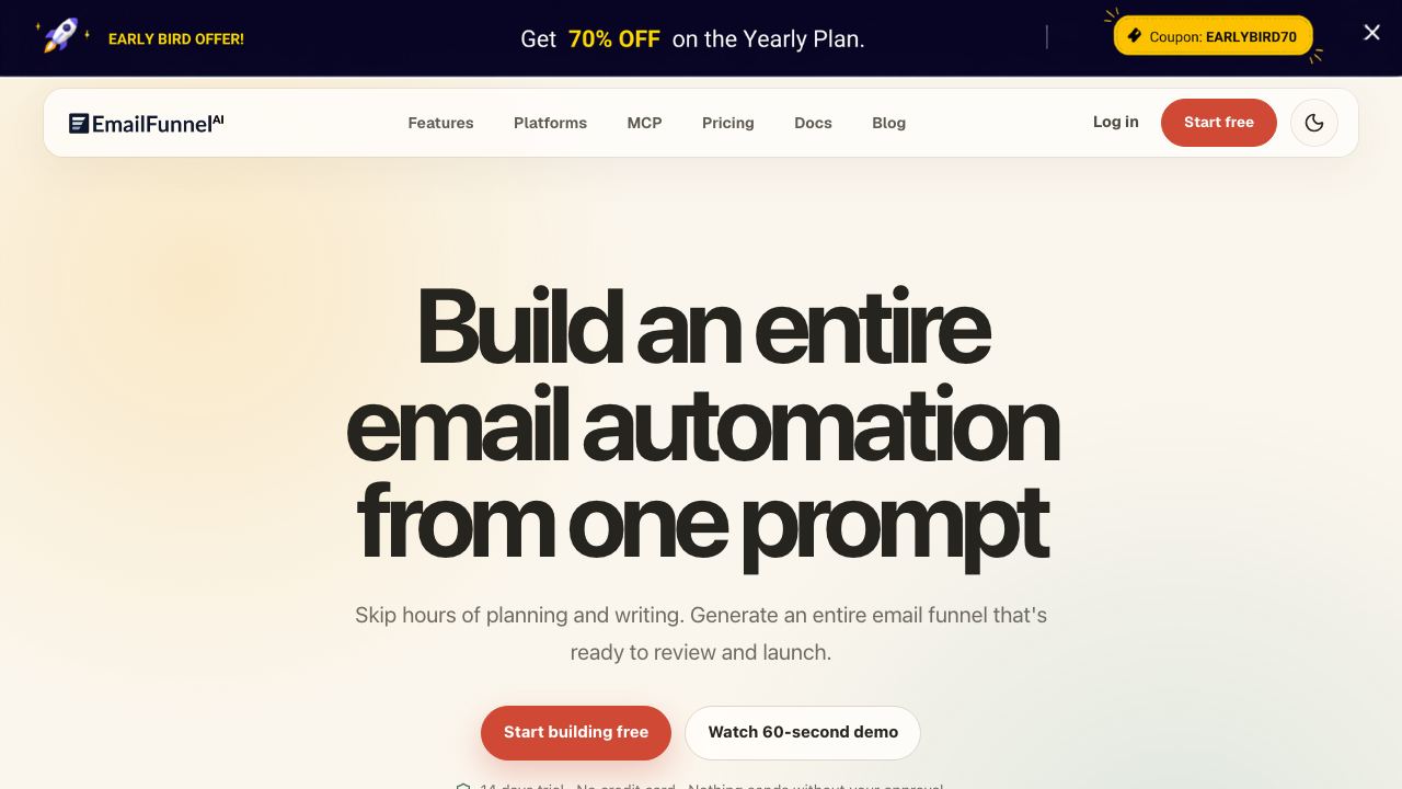 EmailFunnelAI 网站截图