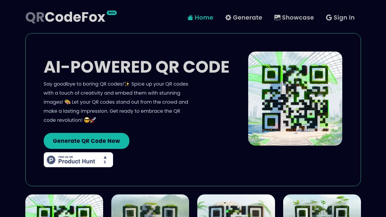 AI-Powered QR code 网站截图