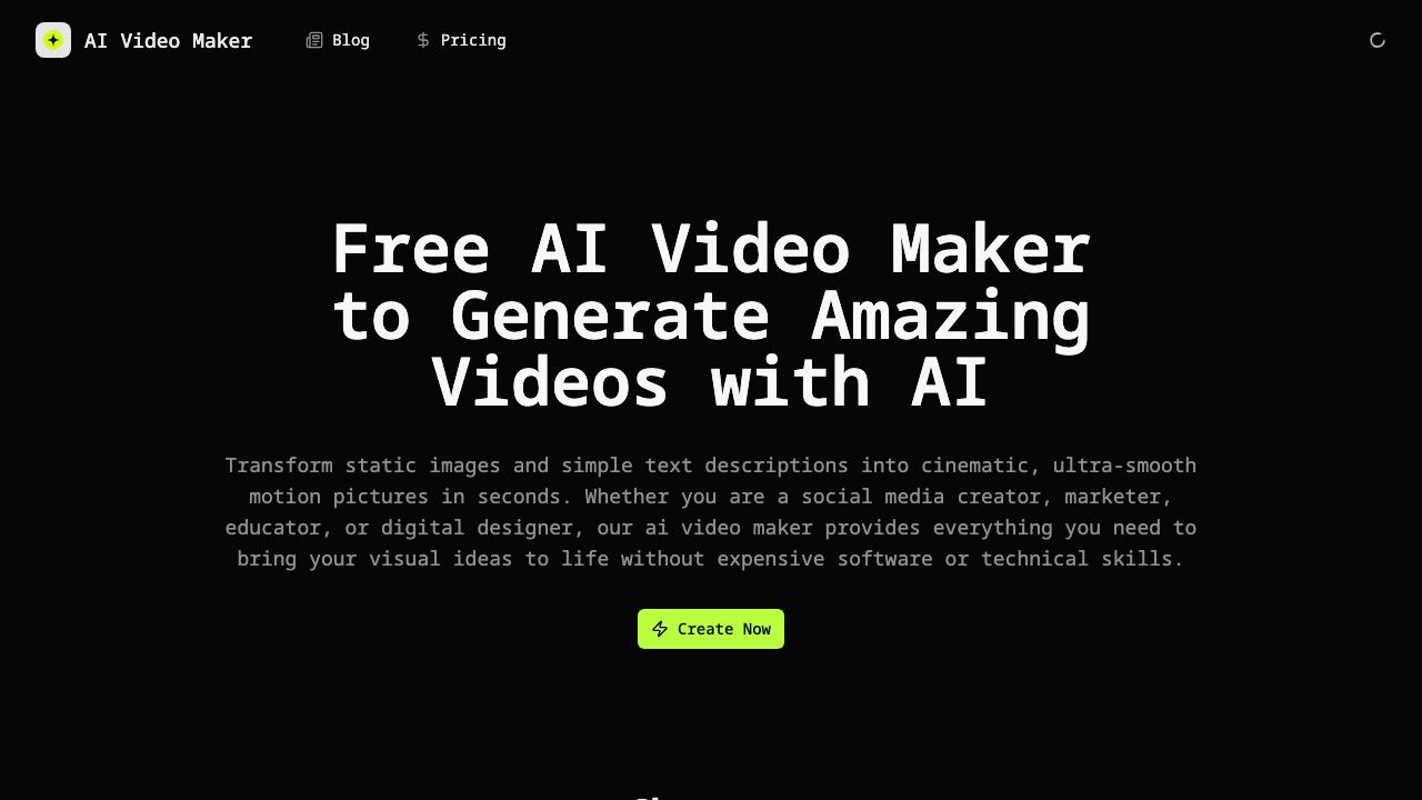 AI Video Maker 网站截图