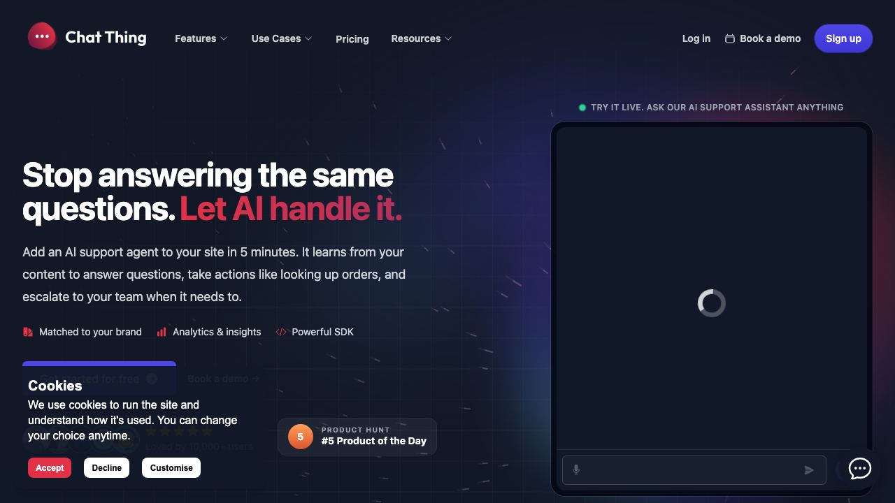 Chat Thing website screenshot