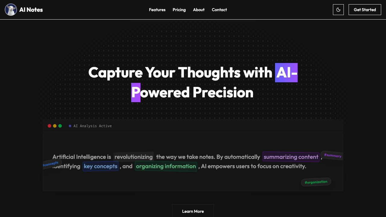 AI-Powered Notes Taker 网站截图