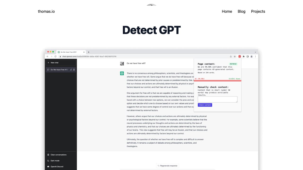 Detect GPT 网站截图