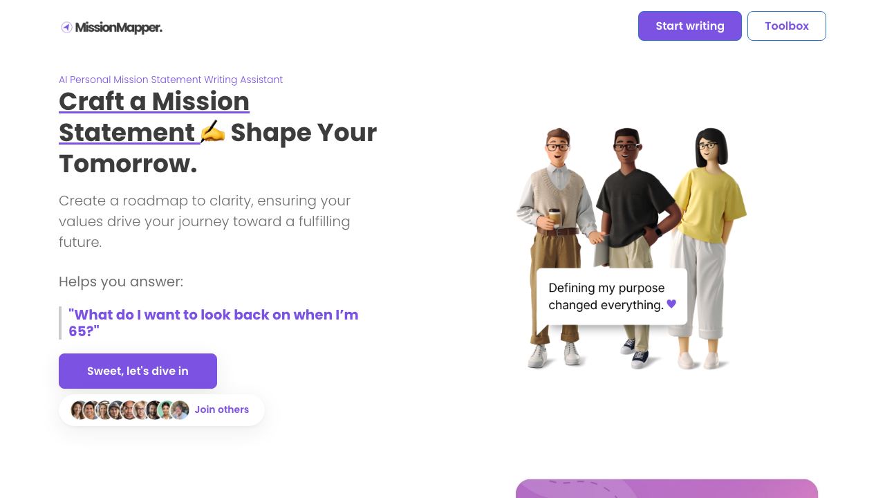 MissionMapper website screenshot