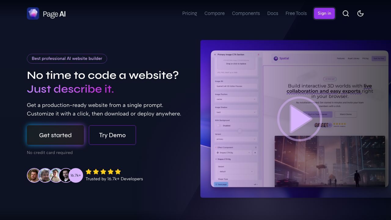PageAI website screenshot