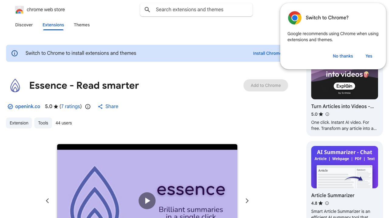 Essence - Read Smarter 网站截图