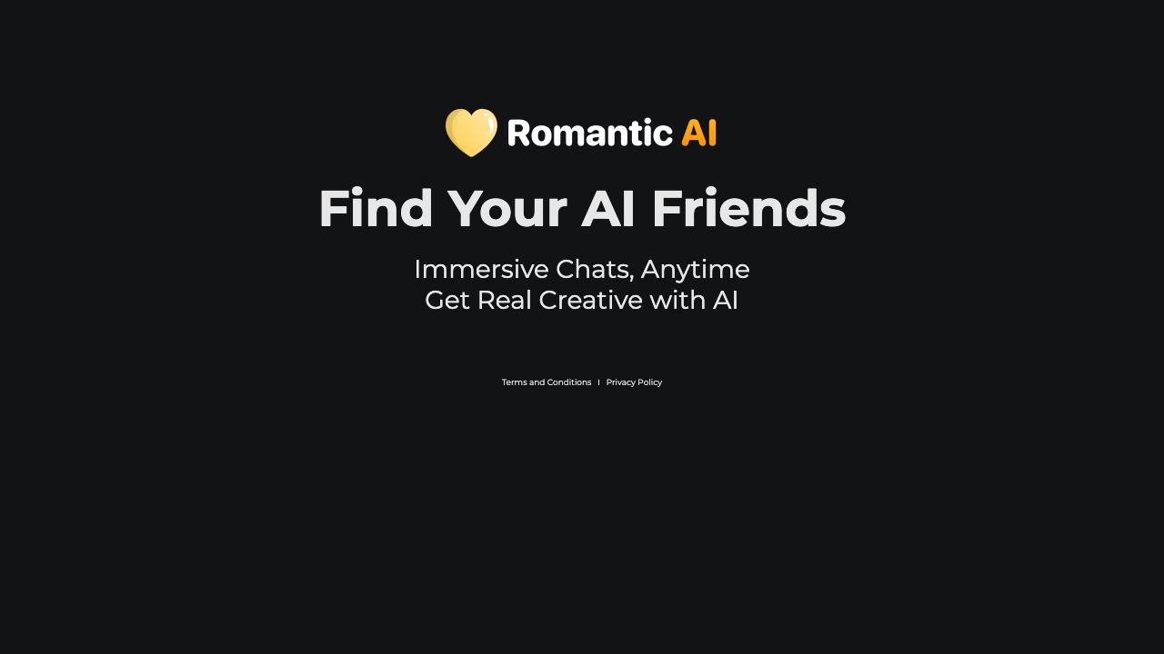 Romantic AI website screenshot