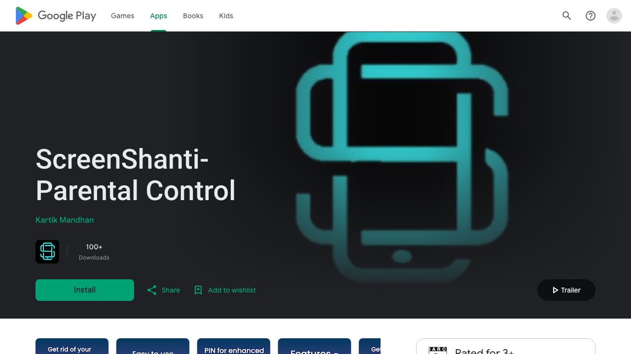 ScreenShanti- Parental Control 网站截图