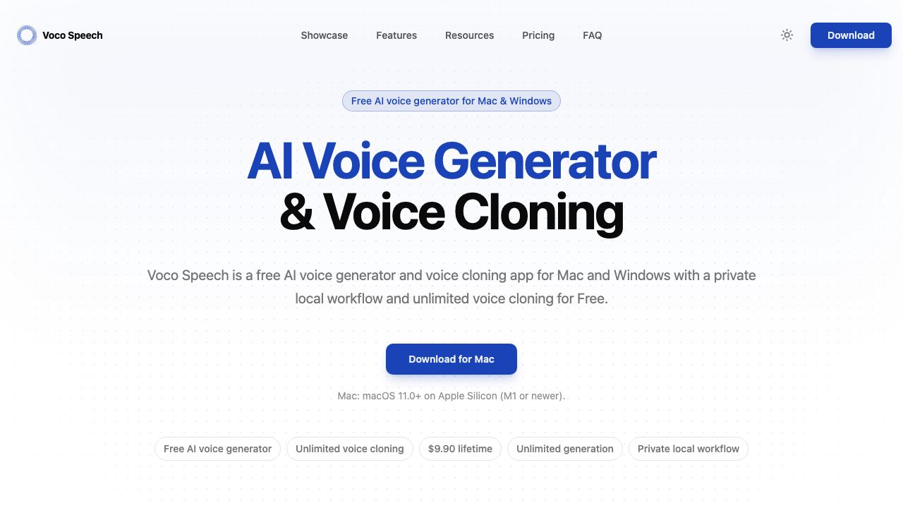 Voco Speech 网站截图
