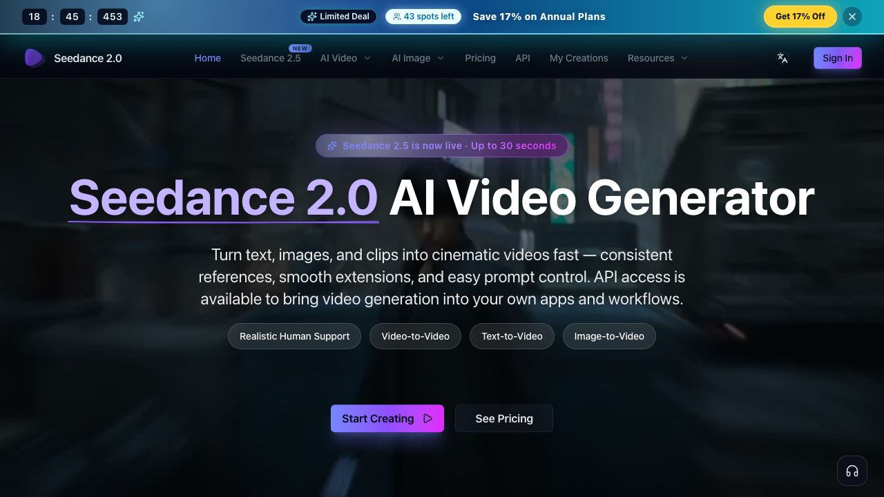 Seedance 2-3 网站截图
