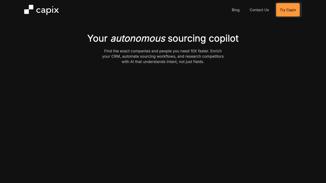 Capix website screenshot