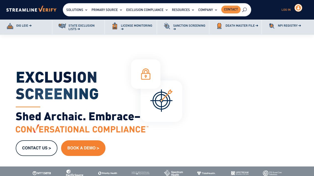 Streamline Verify website screenshot