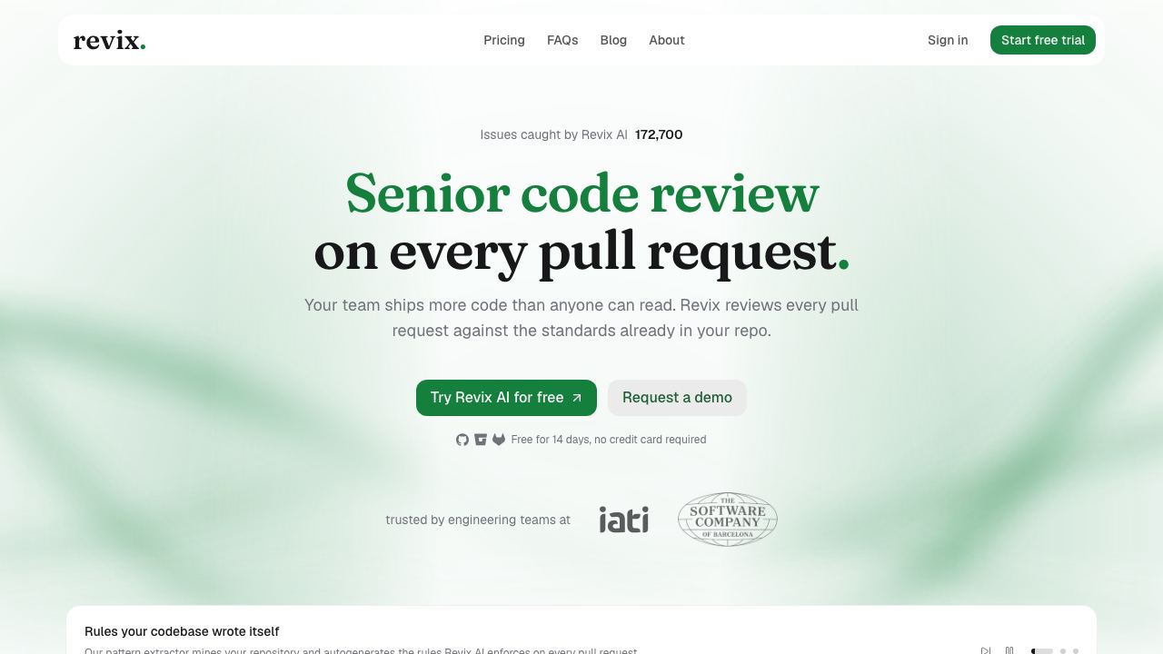 Revix AI website screenshot