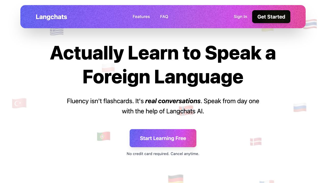 Langchats 网站截图