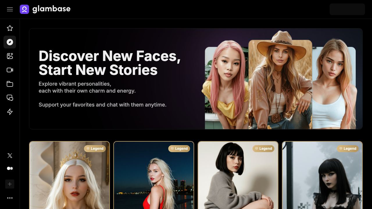 Glambase website screenshot