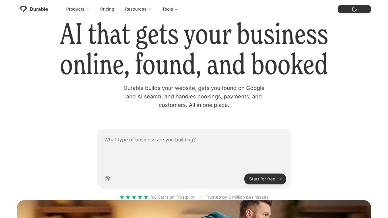 Durable.co website screenshot