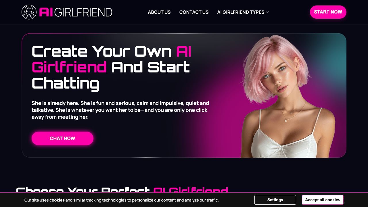 AI-girlfriend website screenshot