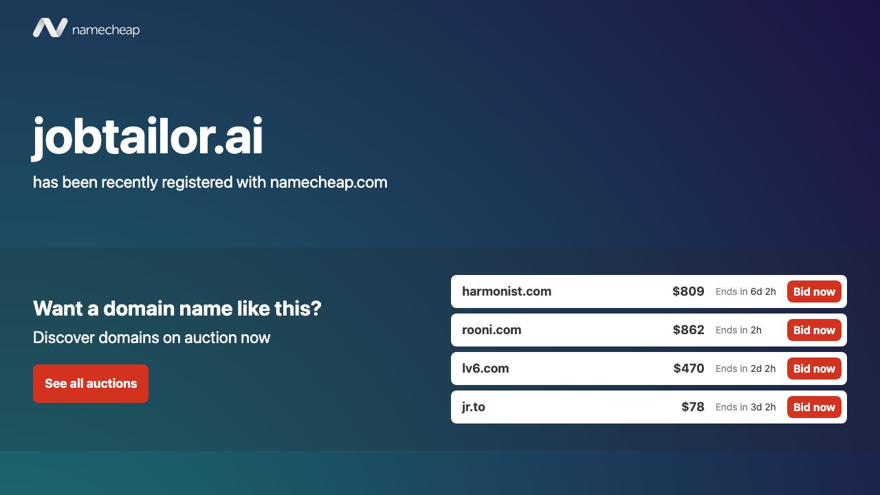 JobTailor.ai 网站截图