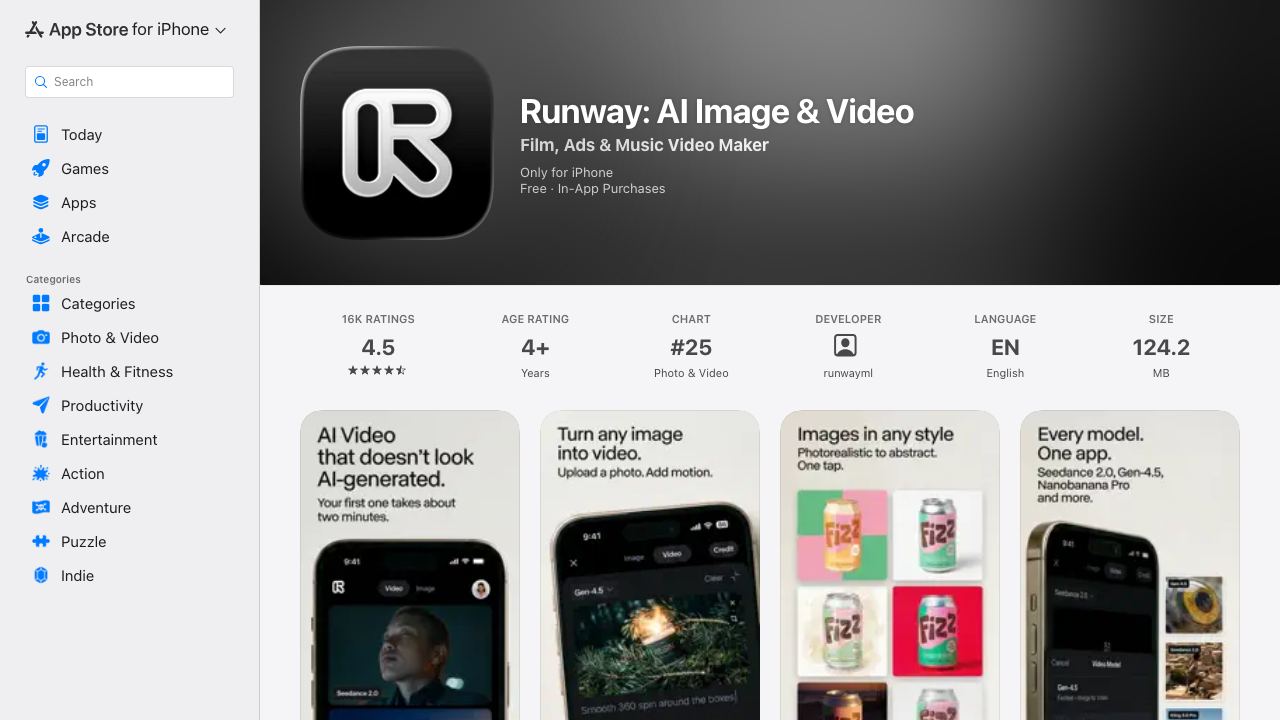 Runway - Gen-1 网站截图