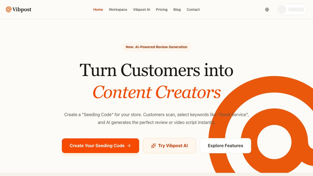 Vibpost website screenshot