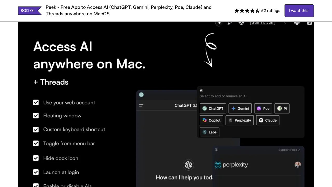 Peek AI 网站截图