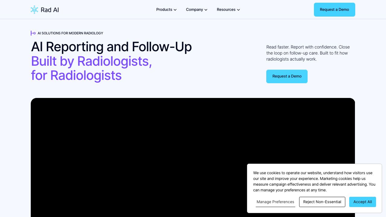 Rad AI website screenshot