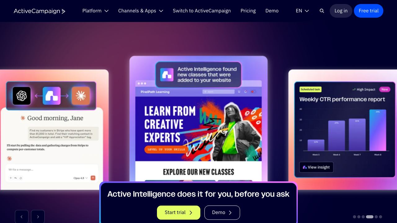 ActiveCampaign AI 网站截图