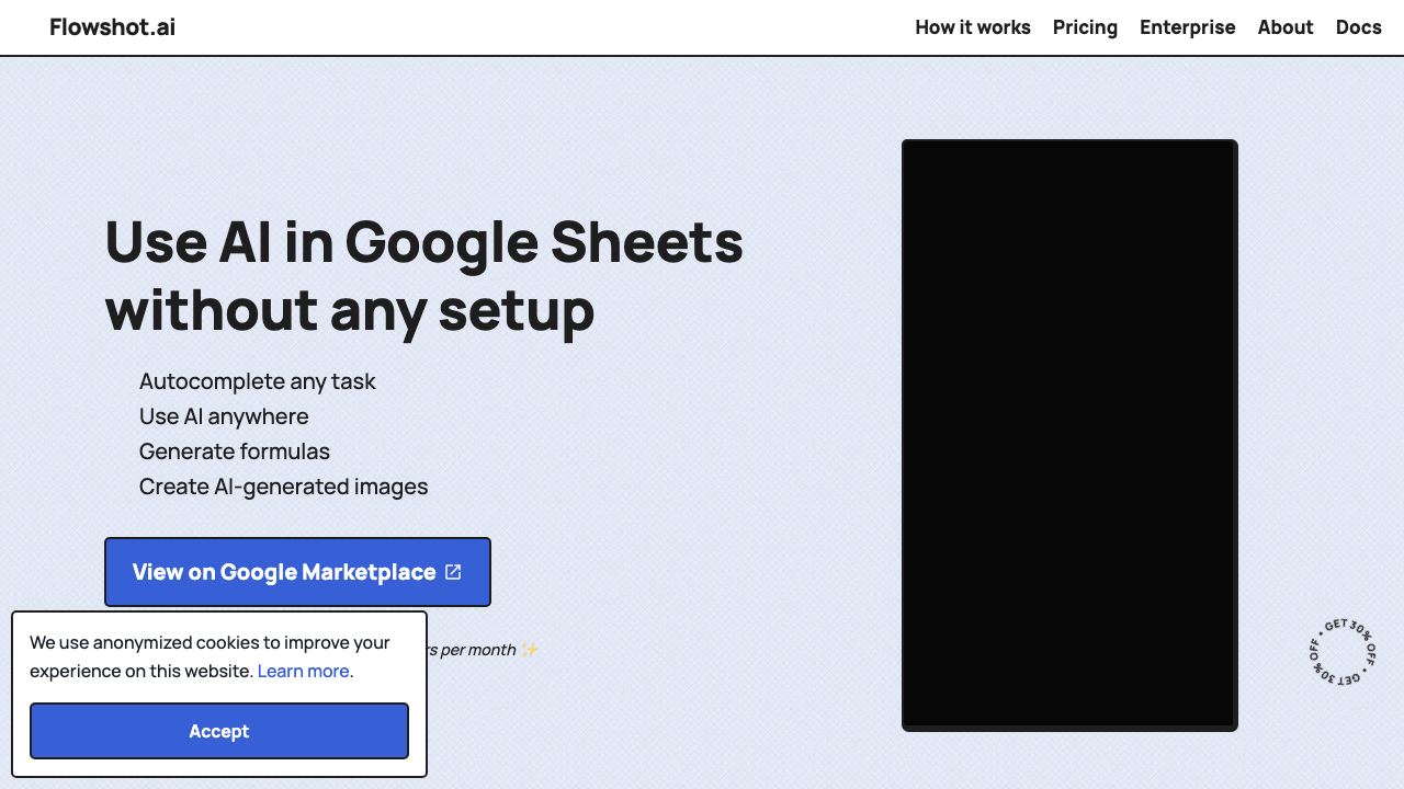 Flowshot website screenshot