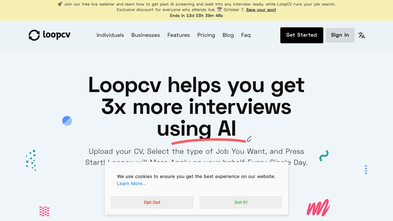 Loopcv 网站截图