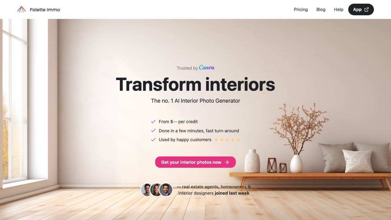 Palette Immo website screenshot