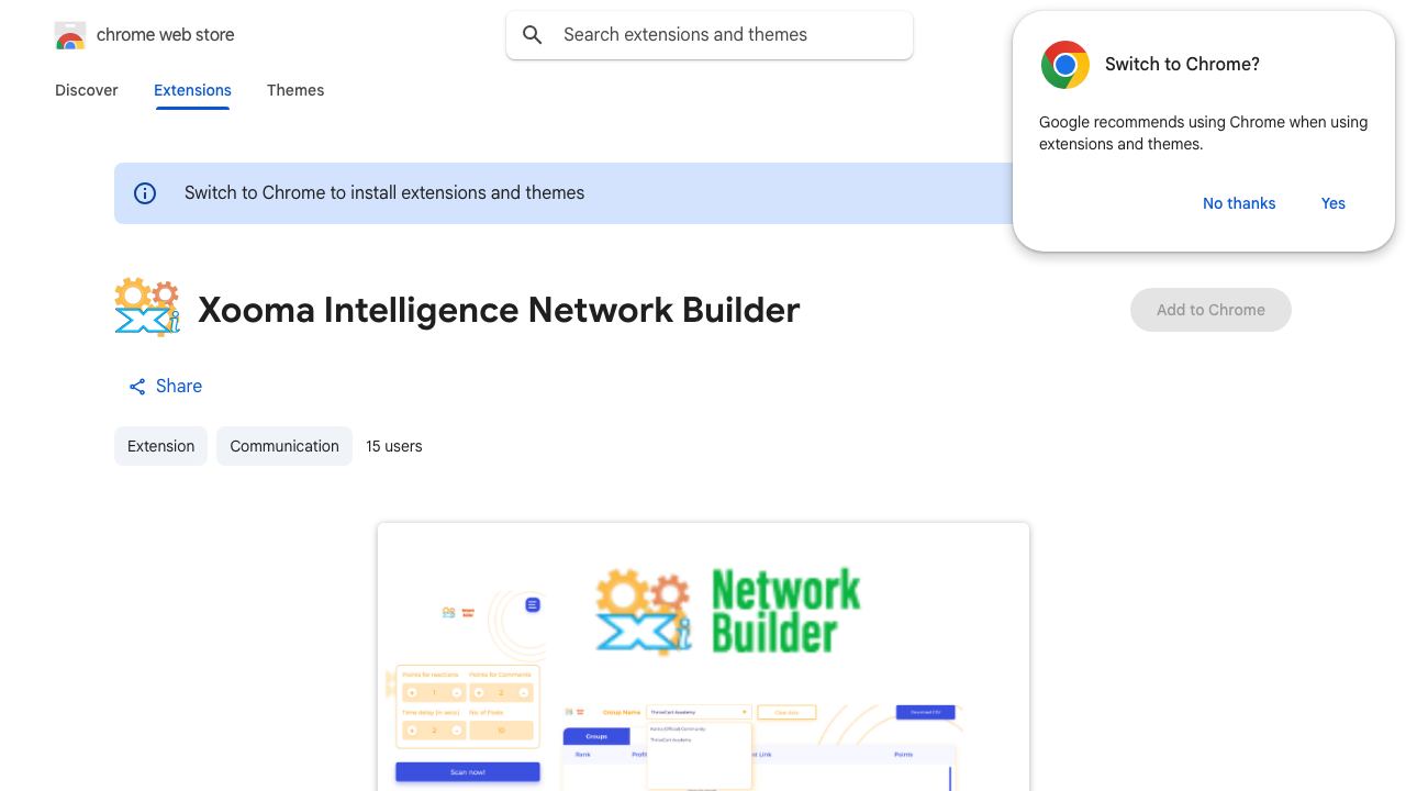 Xooma Intelligence Network Builder 网站截图