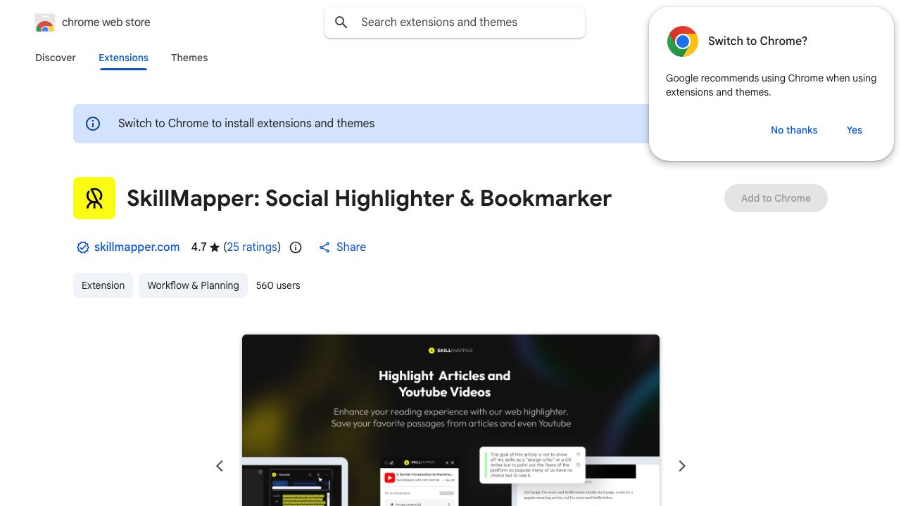 SkillMapper: Social Highlighter & Bookmarker 网站截图