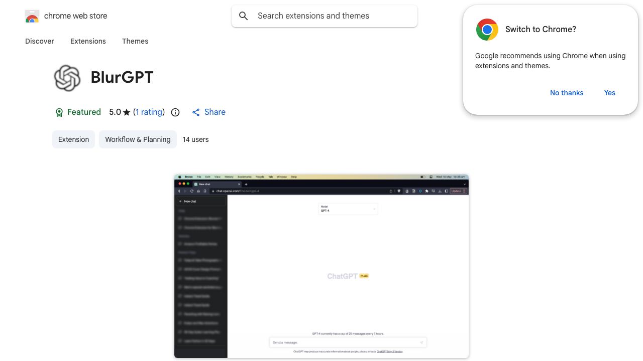 BlurGPT 网站截图